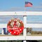 4th of July Welcome Door Sign Set, 2PCS Patriotic Round Wood Hanging Signs for Front Door, Porch, Wall & Window Independence Day Decorations